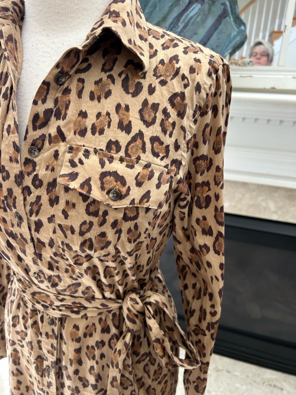 Ralph Lauren Leopard-Print Midi Shirt Dress - Brown/Tan - Picture 3 of 13
